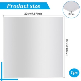 BENECREAT 20 x 20 cm Aluminium Sheet, Square High Performance Metal Aluminium Sheet Plate with Protective Film for Decoration, Packaging, Construction, 3 mm Thick