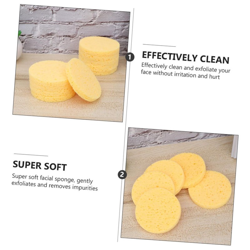 Baluue 2sets Makeup Remover Sponge Facial Cleansing Brush for Women