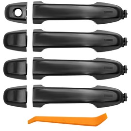 Vkinman Front and Rear Exterior Door Handle Replacement for Toyota Camry 2012 2013 2014 2015 2016 2017, Black (Front Rear Driver & Passenger Side)