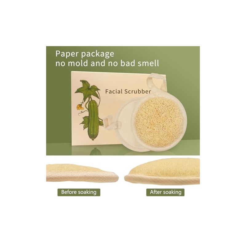 Exfoliante Facial Lufa Natural Paquete Almohadillas Exfoliantes Faciales Hechas Orgánica