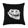 Troll Face Meme Funny Dank Meme Troll Face Throw Pillow