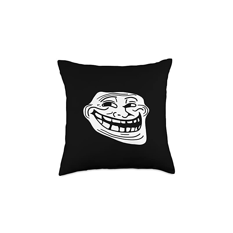 Troll Face Meme Funny Dank Meme Troll Face Throw Pillow