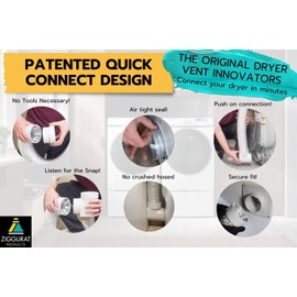 ZIGGURAT PRODUCTS STV-S Dryer Duct Connector - DIY Easy Dryer Vent Hookup Kit - by Ziggurat Products