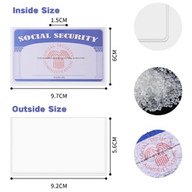Clear Social Security Card Protector Holder Medicare Credit Card Sleeve Cover Driver's License Sleeve Business Cards PVC Wallet Slot for Insurance ID Cards SSN