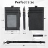 DELSWIN Badge Holder with Retractable Lanyard, PU Leather ID Badge