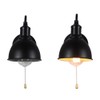 VinTopsh Black Wall Sconces with Pull Chain Switch, Metal Wall