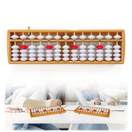 OHYER 13 Digits Soroban Abacus Plastic Arithmetic Soroban Primary School Abacus for Arithmetic and Counting with Reset Button Calculation Tool for Mathematical for Office School Home