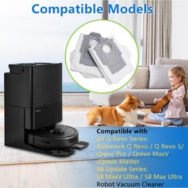 Bluearks 10Pcs Replacement for Q Revo Robot / S8 MaxV Ultra / S8 Max Ultra/Qrevo MaxV Bags Robot Vacuum, 2.7L Large Dust Bag Compatible with Q Revo Vacuum Cleaner Dust Bag Accessories