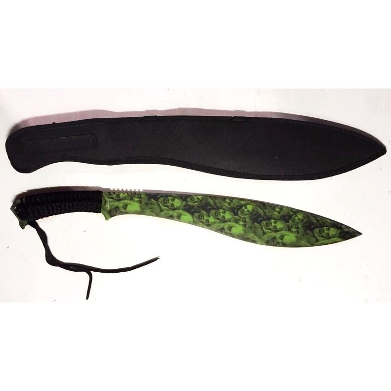 23" Overall Green Zombie Killer Design Machete with Nylon Case