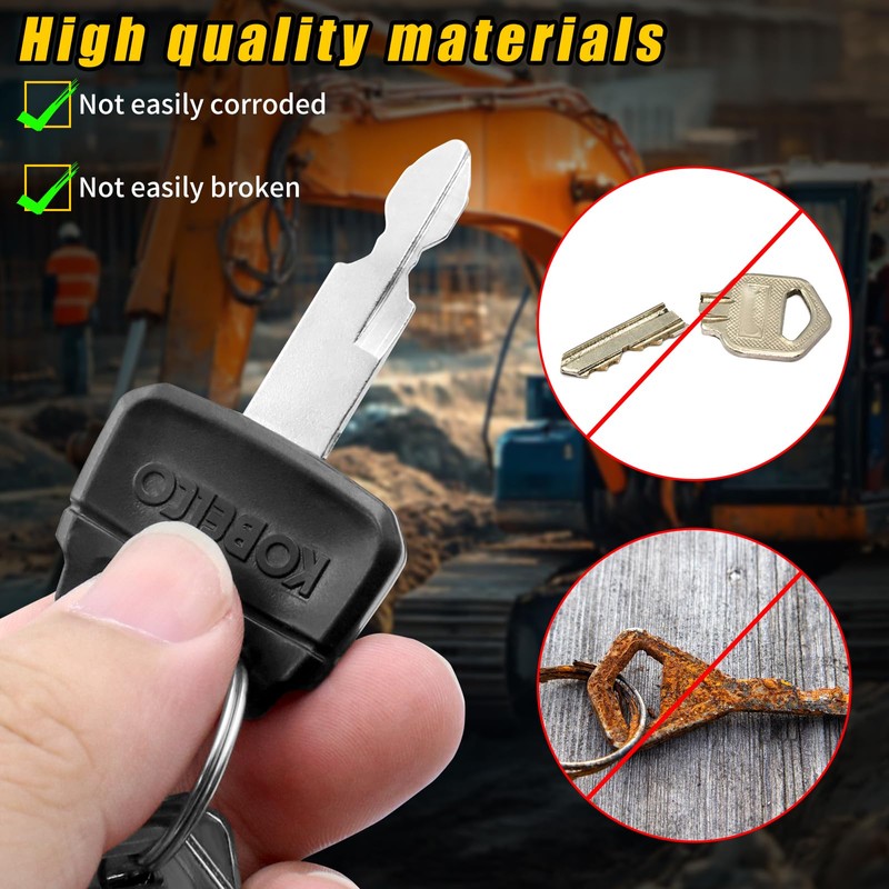 NVGFTG 18-Piece Construction Machinery Key Set Replacement Ignition Key Set