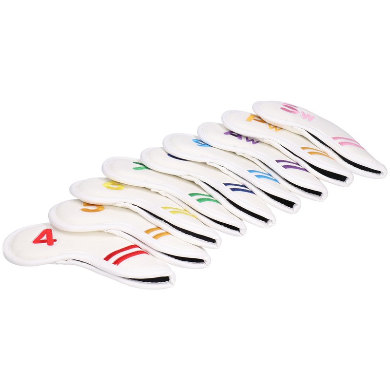 Golf Iron Cover Leather Golf Iron Head Covers Headcover Colorful