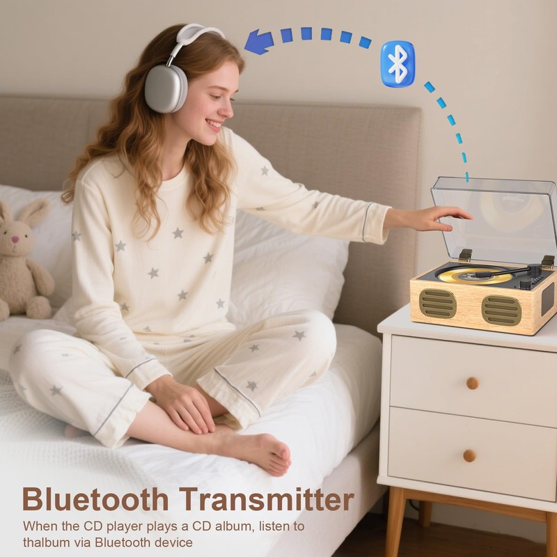 MANGOSTAN Portable CD Player with Speaker, Retro CD Player with