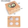 mudrit Cupcake Boxes with Insert (Pack of 20), Brown Cupcake