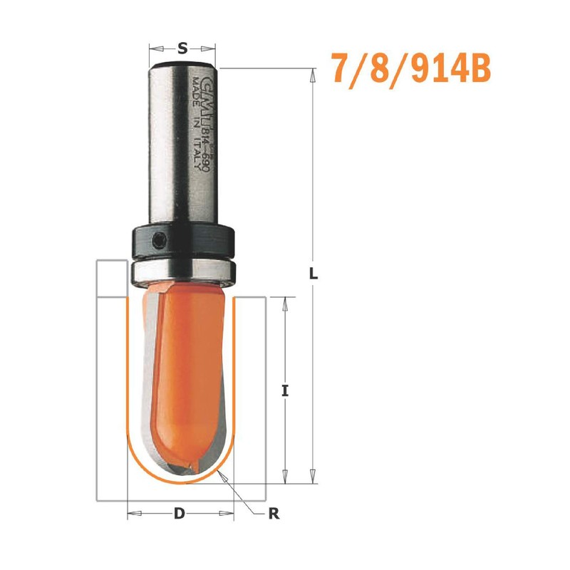 CMT Orange Tools 914,690.11-fresa Radio Convex HM S D R