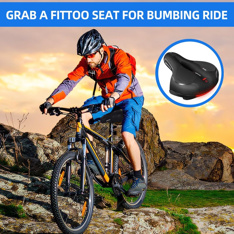 FITTOO Bike Seat, Large Bicycle Saddle for Electric and Hybrid