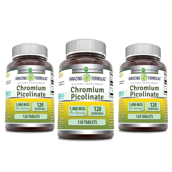 Amazing Formulas Chromium Picolinate 1000mcg Tablets Supplement | Non-GMO |
