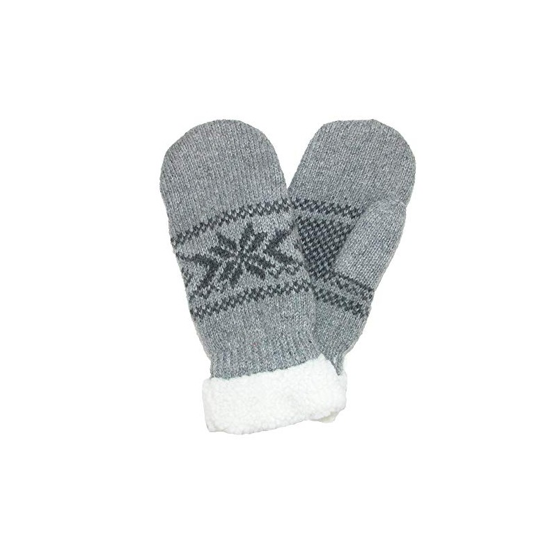 Grand Sierra Women's Ragg Wool Snowflake Mitten, Light Grey