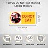 120PCS Do Not Eat Stickers,Do Not Eat Caution Sticker Labels,Small