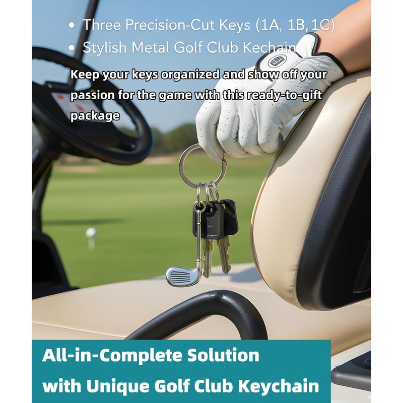 TELSOLAR Club Car Golf Cart Keys (1A,1B,1C) 7-Pack with Golf