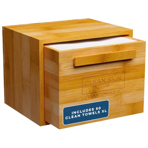 Clean Skin Club Luxe Bamboo Box with Drawer & Towels