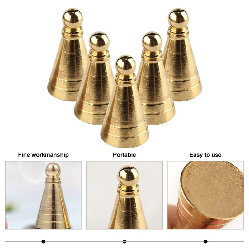 Brass Incense Cone Mold Kit - 5Pcs Golden Cone Incense