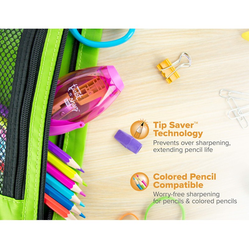 Bostitch Office Twist-N-Sharp Manual Pencil Sharpener, Double Hole, 3-Pack