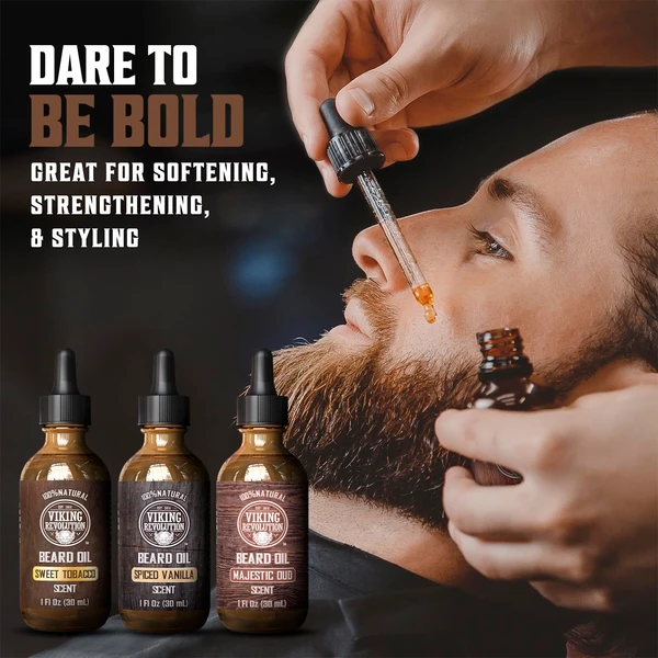 Viking Revolution Viking Revolution Beard Oil for Men 3 Pack