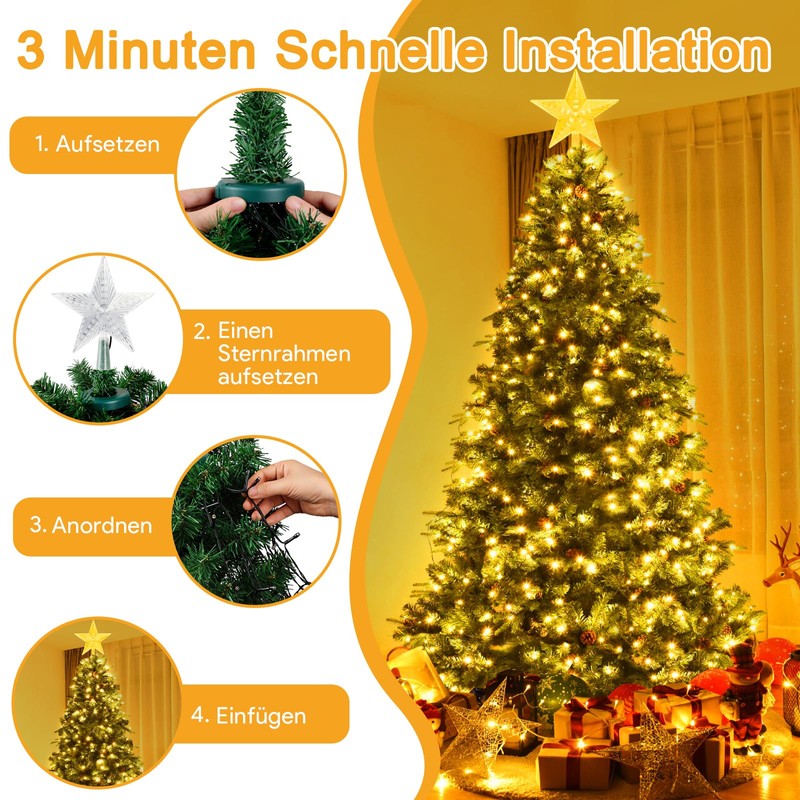 WUQNGI Fairy Lights Christmas Tree 200 cm 400 LEDs