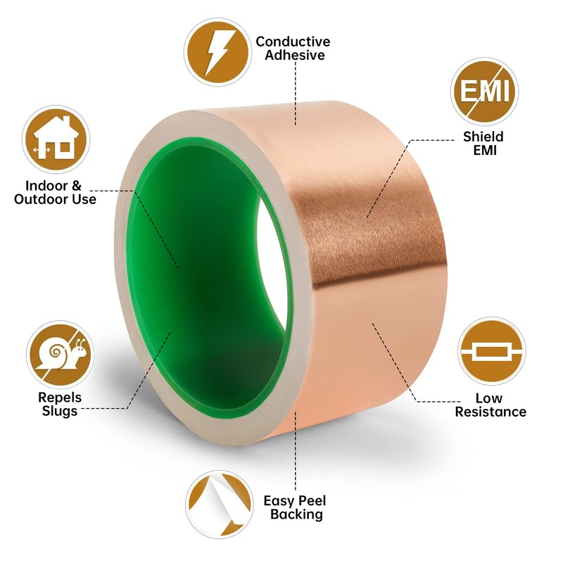 vootape Copper Foil Tape [4 inch x 33ft] with Double-Sided