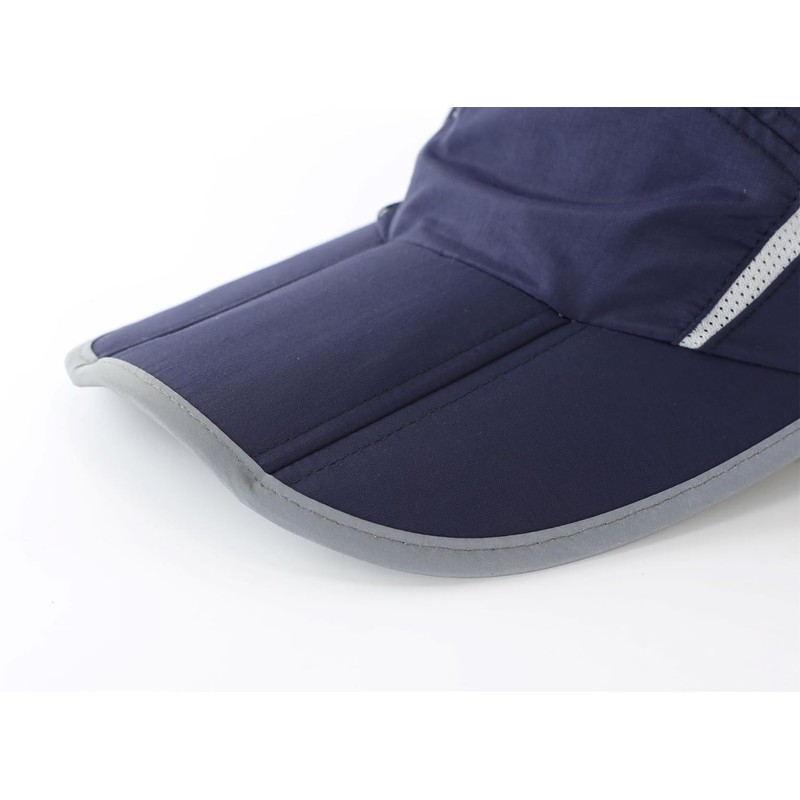 Connectyle Folding Mesh Sports Cap, Reflective, Striped, Breathable, Runner Cap,