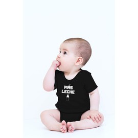 CBTwear Mas Leche - Baby Clothes - Funny Newborn Bodysuit Outfits for Boys and Girls (12 Months, Black)