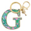 Lilly Pulitzer Leatherette Initial Keychain, Letter Bag Charm for Women,