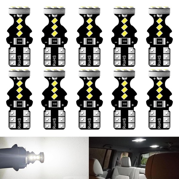 Flygun 10 PCS Car T10 LED Width Light DRL, 9SMD