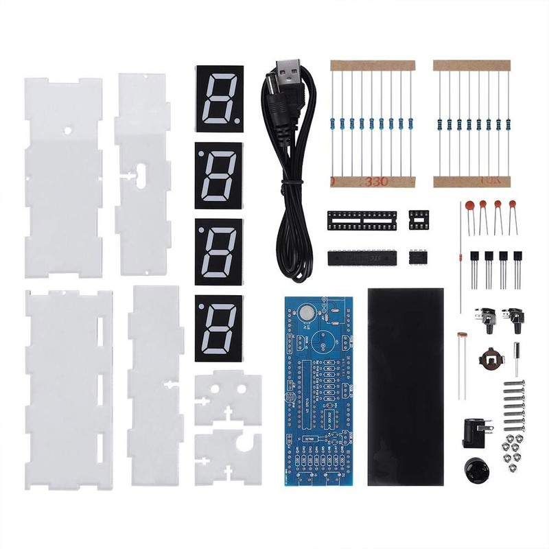 Tonysa 4-Digit DIY Digital LED Clock Kit, Ideal Digital Clock
