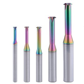 Metric Carbide Thread Milling Cutters Threading End Mills for Aluminum Thread Angle 60 Degrees CNC for Metal Working Replace Taps-（d2.35 1pcs;d3.15 1pcs;d3.9 1pcs;d4.8 1pcs;d6.0 1pcs）