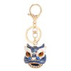 6pcs Lion Dance Keychains Cute Funny Exquisite Metal Rhinestone Chinese