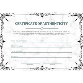Mini Certificate of Authenticity, 5 x 7 Inch Premium Certificates, Perfect for Valuations, Gifts, Collectibles and Artwork, Bulk Pack of 6