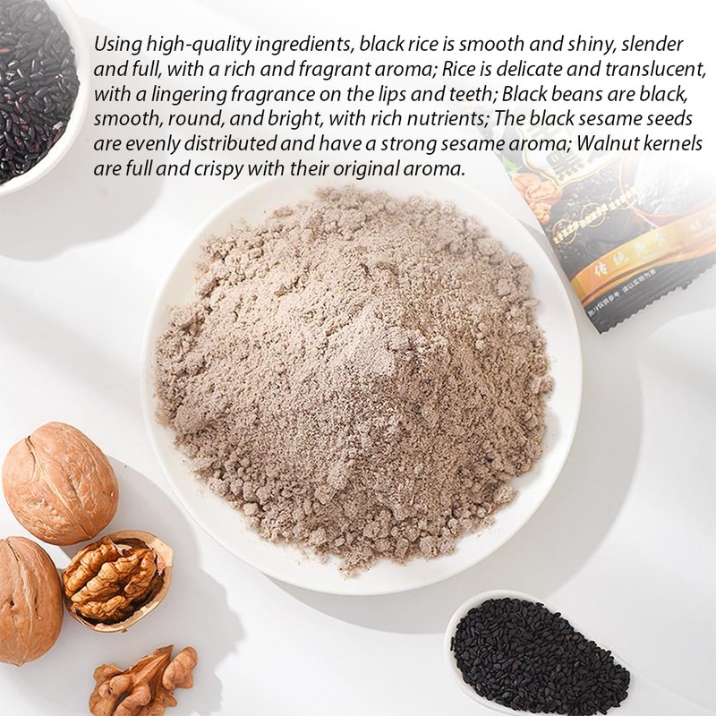 SIJIYUNLI-Hand Grinding Black Sesame Paste 500g/17.63oz Breakfast, black sesame sauce,