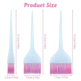 3Pcs Hair Dye Brushes, Color Brushes for Hair Stylist, Hairs Colors Brush Glitter Hairs Dye Brush Set Hairing Color Remover, Applicator Brushs for Sal