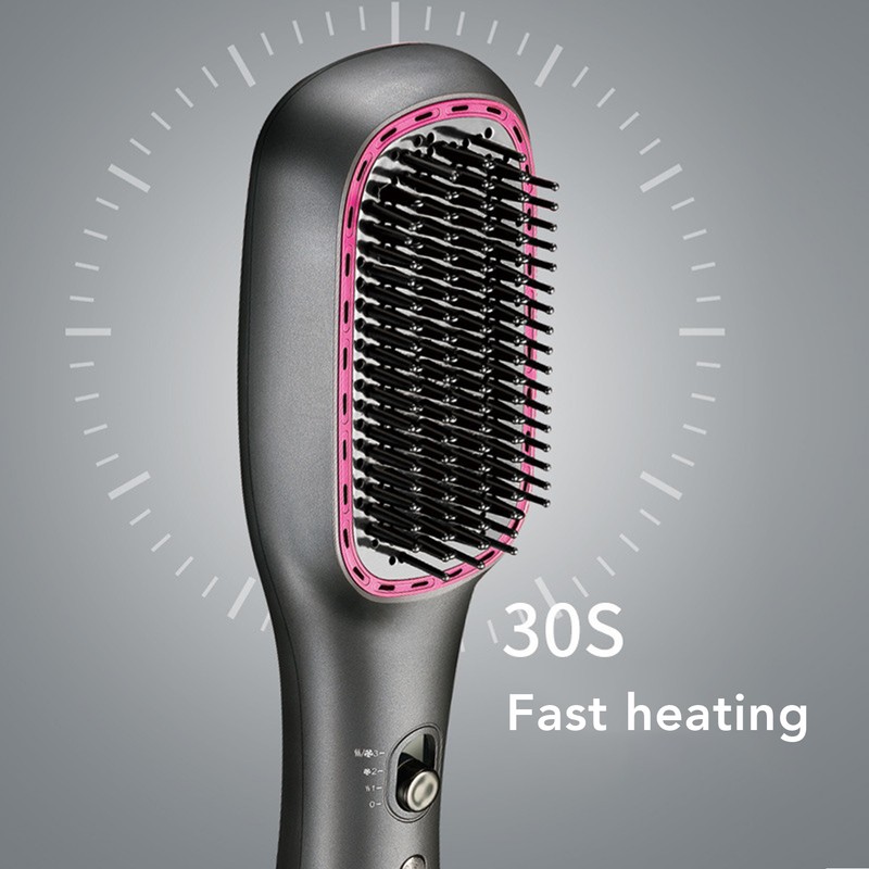 Hair Straightening Brush 3 Temperature Gears Anion Hair Straightener Comb