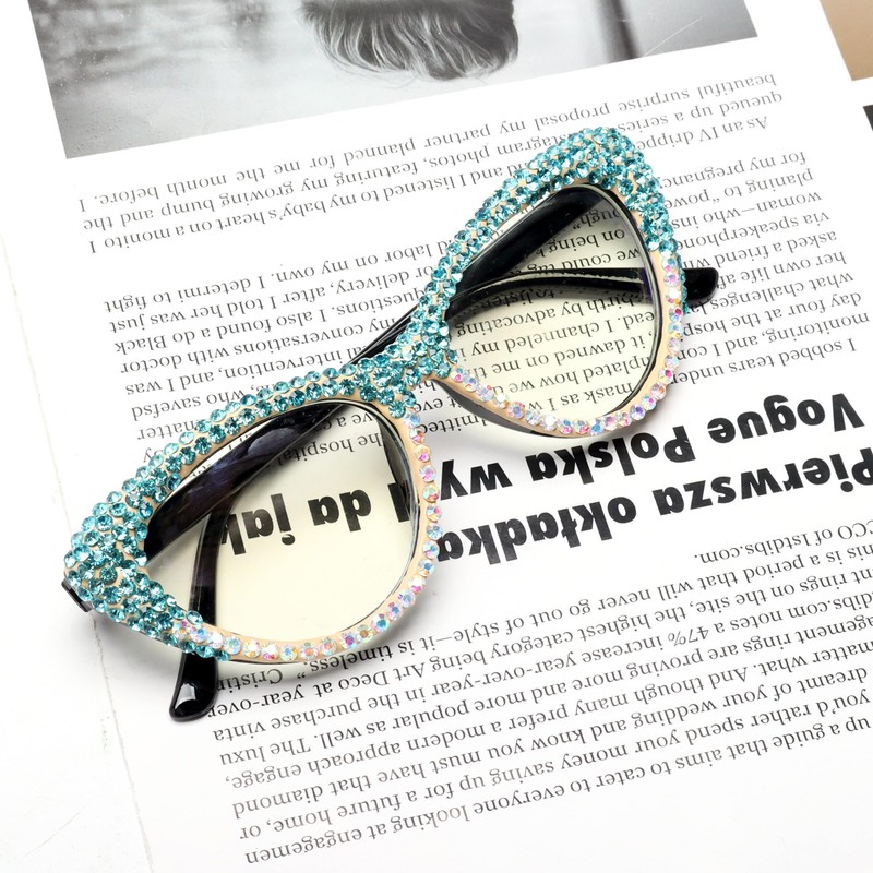ICARA Oprah style Bling Rhinestone Cat Eye Reading Glasses for