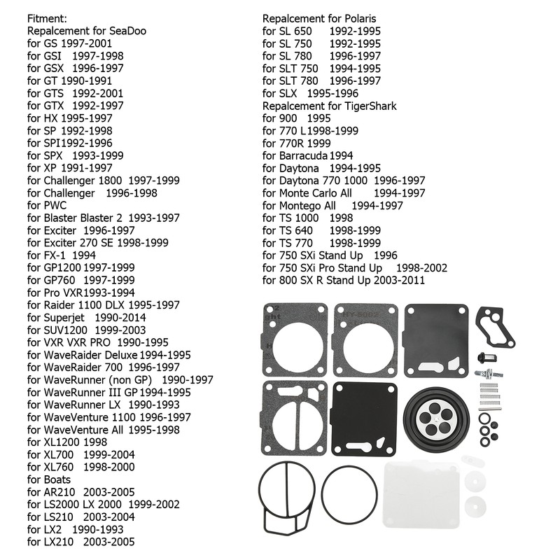 25pcs Rubber Carburetor Rebuild Set Replacement for SeaDoo GS GSI
