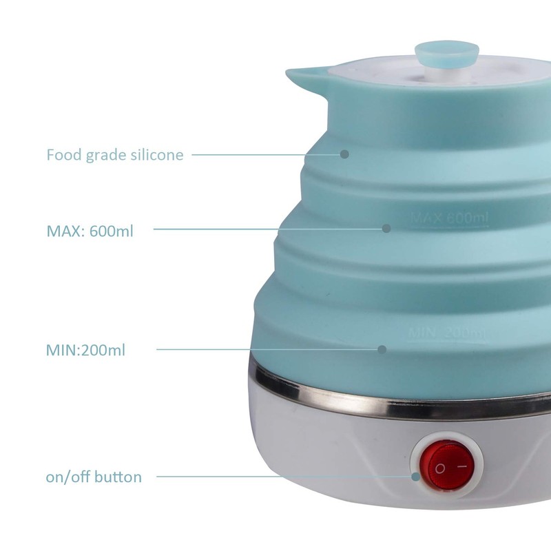 Travel Foldable Electric Kettle, Collapsible Electric Kettle Food Grade Silicone