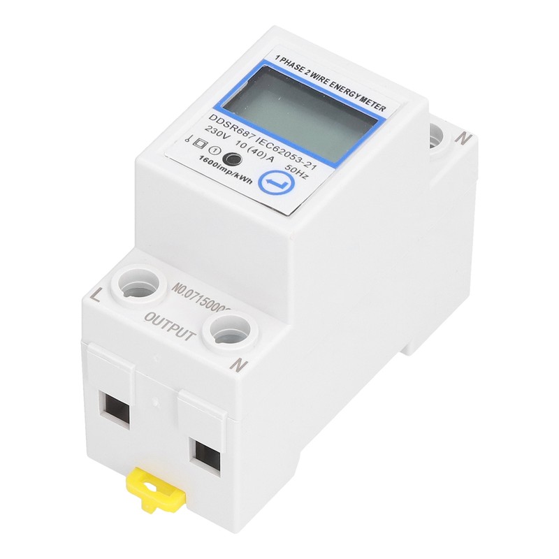 1 Phase 2 Wire Energy Meter Multifunctional LCD Digital Display