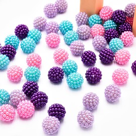 60PCS 20mm Pearl Beads Bubblegum Beads Large Round Spacer Beads Acrylic Beads for Jewelry Making Bracelet Earring Necklace