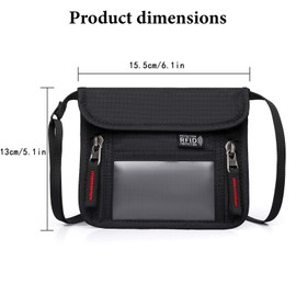 RFID Anti-Theft Chest Bag, Travel Document Bag, Unisex, Waterproof and Wear-Resistant, Adjustable Shoulder Strap, Suitable for Storing Documents, Passports, Cards and Cash