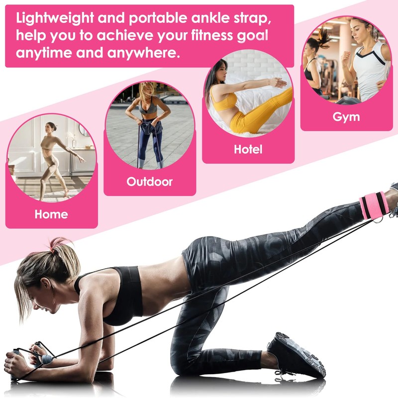 2pcs Adjustable Ankle Straps for Cable Machine with 2 Gourd-Shaped