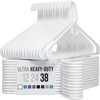 Ultra Heavy Duty Plastic Clothes Hangers - White - Durable