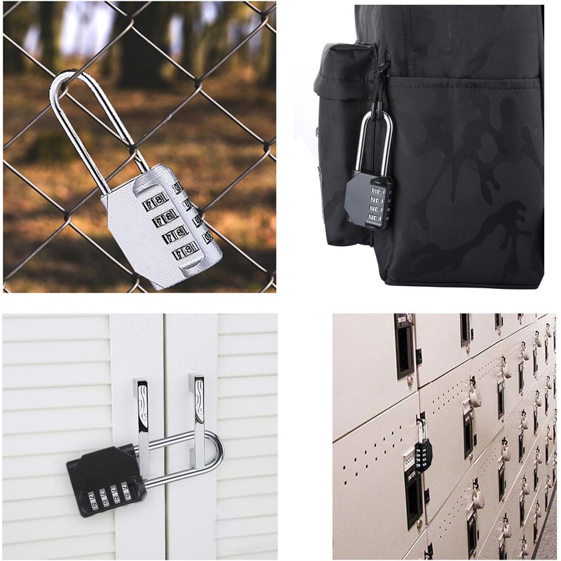 DAYGOS Combination Lock Padlock, 4 Digit Long Shackle Lock with
