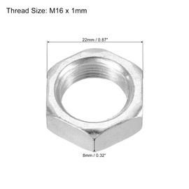 PATIKIL M16 x 1.0 Steel Hex Nuts, 10 Pack Metric Thread Zinc Plated Finished Hardware Nuts Screw Bolt Fasteners 8mm Height